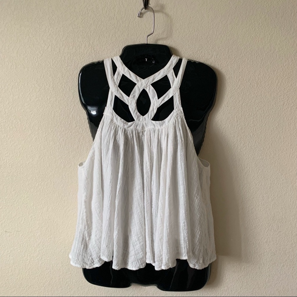 FP One White Gauze Top Size M